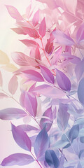 abstract leaves in soft pastel color