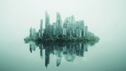 Fototapeta premium Futuristic Urban and Natural Contrast Concept