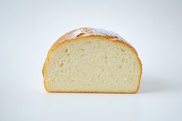 Minimalist Slice of White Bread on Clean White Background Highlighting Simplicity and Elegance