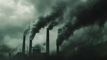Obraz premium Industrial Pollution and Respiratory Health Concerns