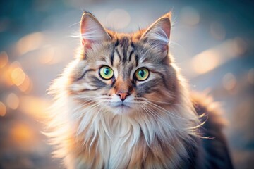 Cute, fluffy cats in minimalist photoshoots. Simple poses, clean backgrounds, adorable results.