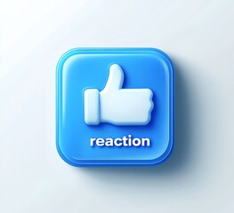 Obraz premium Blue Thumbs Up Reaction Icon for Social Media Interaction and Approval : Generative AI