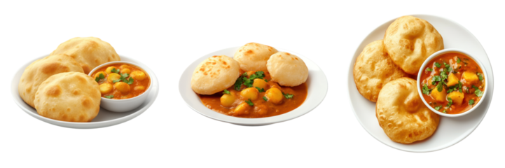 Delicious puri served with flavorful curry, perfect for sharing and enjoying