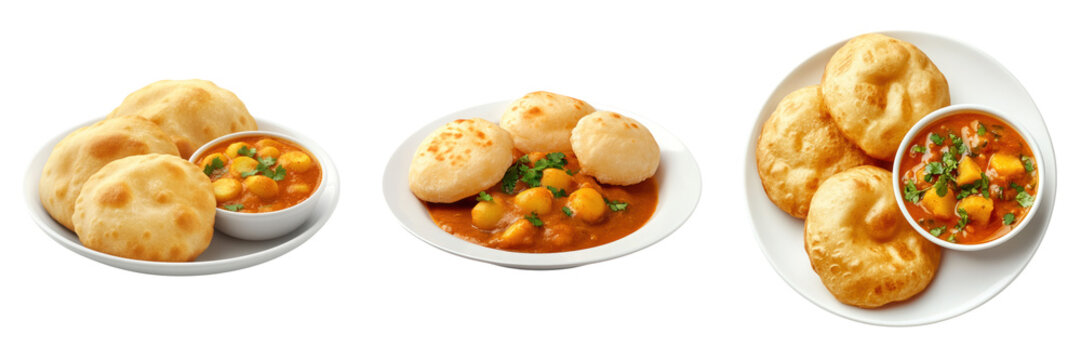 Delicious puri served with flavorful curry, perfect for sharing and enjoying