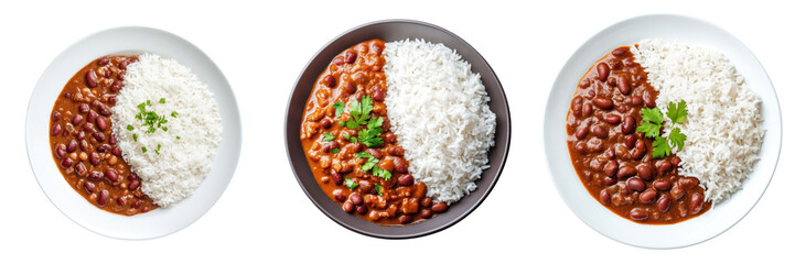 delicious plate of rajma kidney bean curry served with fluffy rice, garnished with fresh herbs