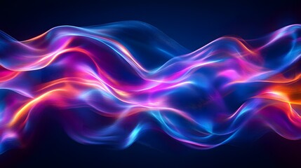 Fototapeta premium Abstract technology background features a glowing liquid surface, creating a visually captivating display of technological flow and digital movement with futuristic colors and neon lights