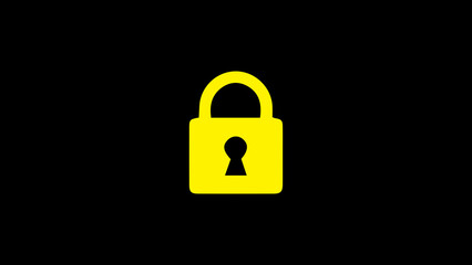 lock icon on black background. padlock icon. lock glyph icon.