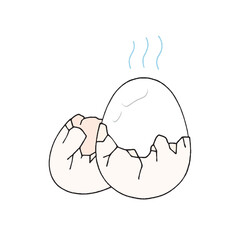 殻を剥いた茹で卵