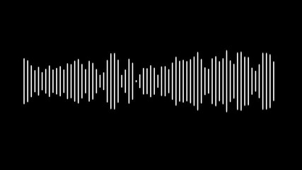 black video footage of audio visualizer on black background. Music equalizer, audio waves or sound frequency,
audio wave or frequency digital animation. abstract music sound wave or audio wavefrom