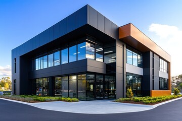 Modern Warehouse: Sleek Steel Exterior