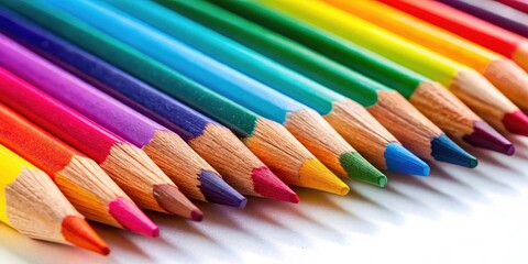Fototapeta premium Premium colored pencils: vibrant colors, high-quality leads, ideal for artists & professionals seeking exceptional results.