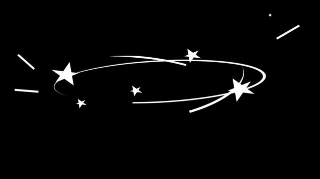 dizzy effect stars move around and above the head looped with an alpha channel. Rotating stars in chroma key