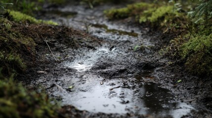 Fototapeta premium Marshland Ecosystem with Wildlife and Natural Background