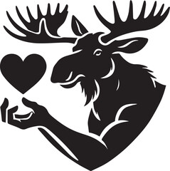 Moose Holding Heart vector