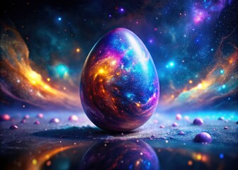 Fototapeta premium Space Easter egg hunt! Find dazzling nebula galaxy eggs in stunning space photography.