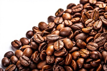 Fototapeta premium Studio shot: Rich, dark roasted coffee beans â€“ organic, natural, and a healthy treat.