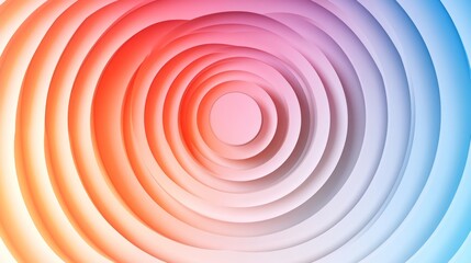 Fototapeta premium Abstract colorful concentric circles, vibrant rainbow hues, layered design.