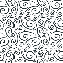Black and White Swirl Seamless Pattern for Modern Design
