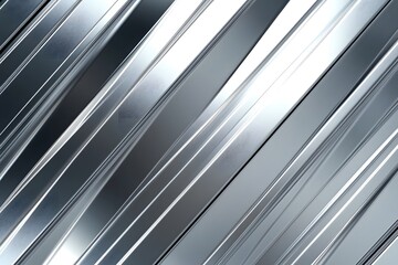 Fototapeta premium Diagonal Pattern of Brushed Metallic Silver Bars