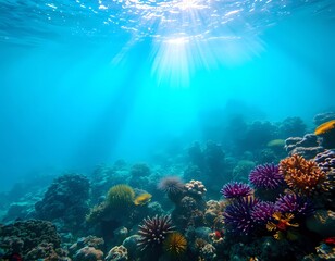 Obraz premium Capture a mesmerizing underwater world at eye-level