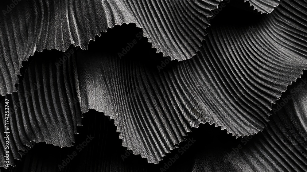 Poster black corrugated paper texture with ripples for craft projects and design backgrounds featuring empt