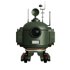 3d render, small vintage robot