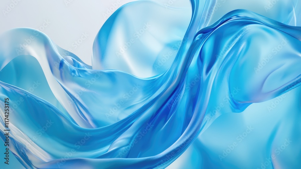 Poster blue aqua liquid wave texture background with 3d abstract particles creating a refreshing and vibran