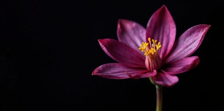 Closeup of aquilegia flower petals against dark background, black, flowers, catchment