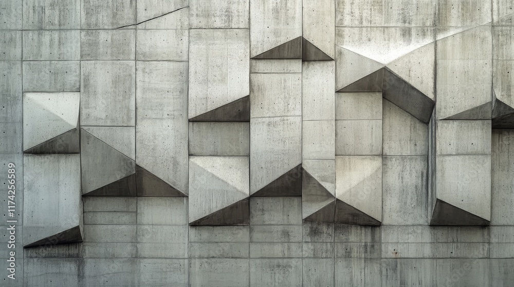 Poster Geometric Textured Pattern on Abstract Concrete Wall Surface Design