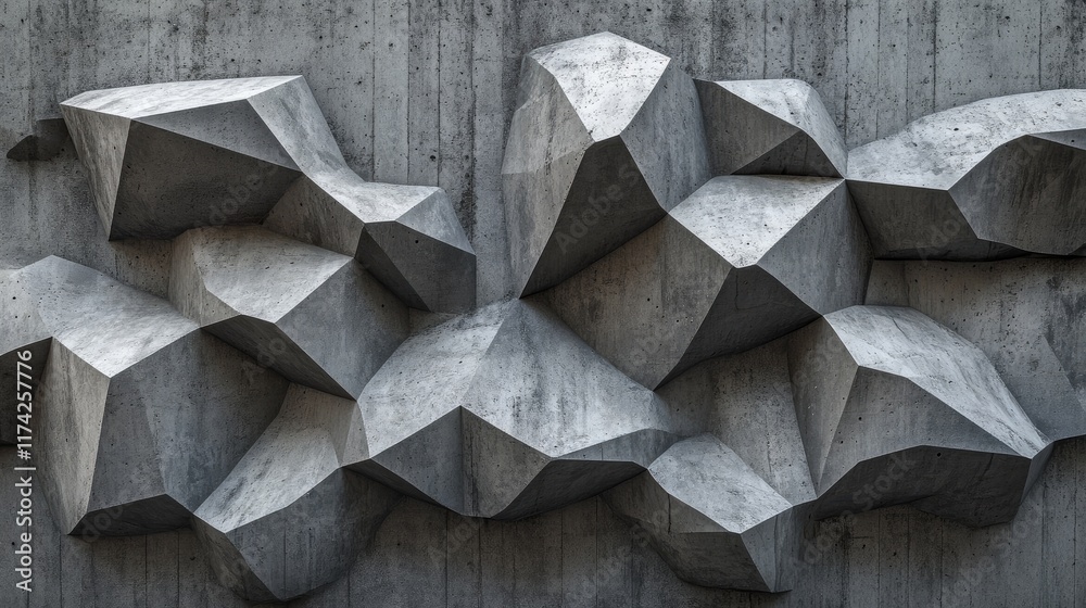 Aufkleber geometric patterns in textured concrete wall artistry for modern architectural design