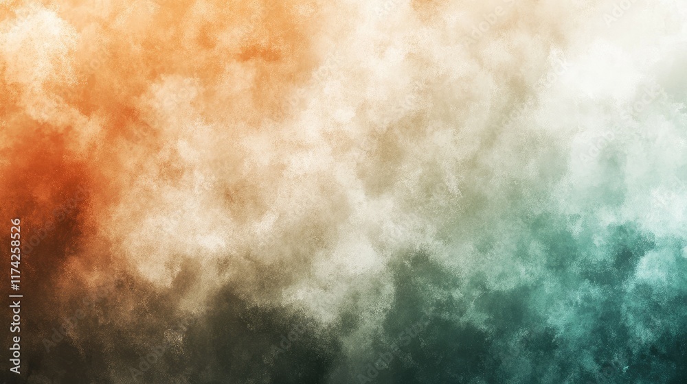 Leinwandbilder Cool Tone Abstract Gradient Texture with Soft Blending of Orange Green and White for Background or Digital Art Design