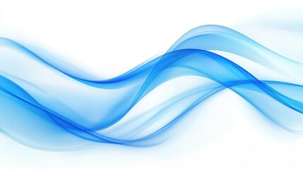 Obraz premium Translucent Blue Wave Stripes with Curved Flow on a Light Background for Modern Abstract Design and Creative Concepts