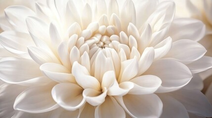 Delicate close-up of a stunning white chrysanthemum showcasing intricate petals and soft textures in natural light.