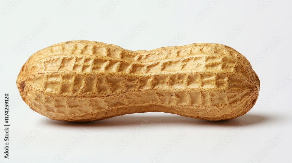 Poster ripe whole peanut with textured shell isolated on clean white background perfect for food and kitche