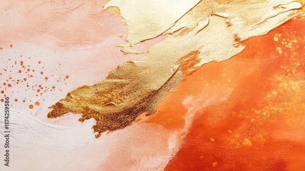 Poster elegant abstract copper and gold foil texture blending warm hues for artistic backgrounds and modern