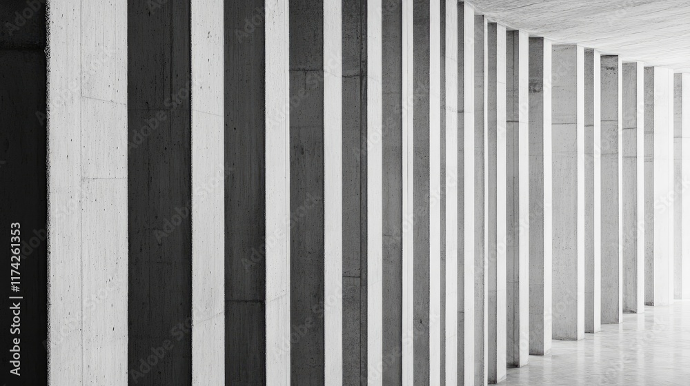 Poster modern abstract concrete interior showcasing vertical lines and minimalistic architectural design fo