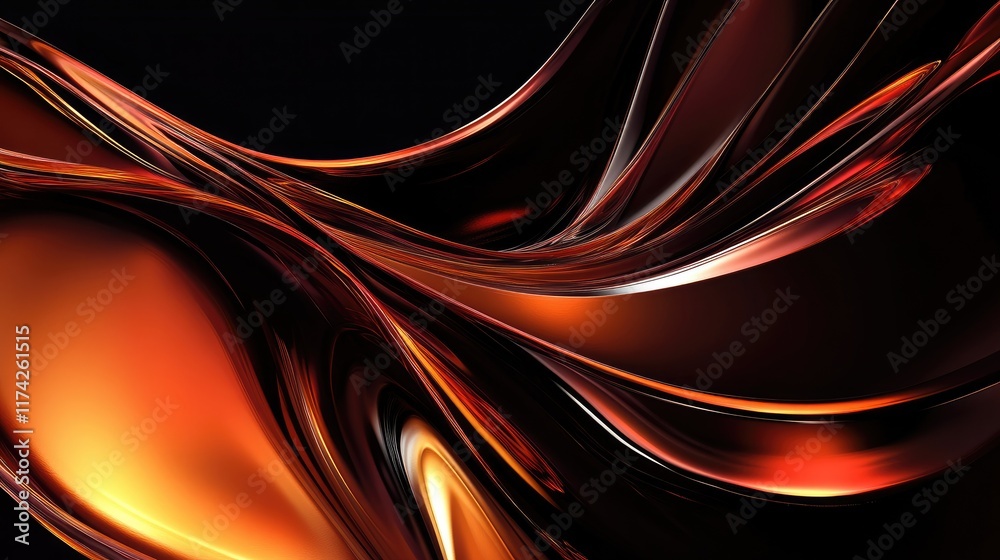 Poster elegant 3d abstract fluid background design with warm tones for banner or card including space for c