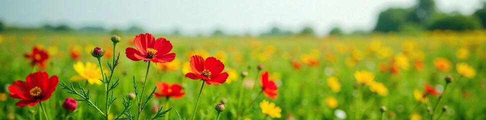 Helianthemum apenninum clusters in a lush meadow, meadow, grasslands