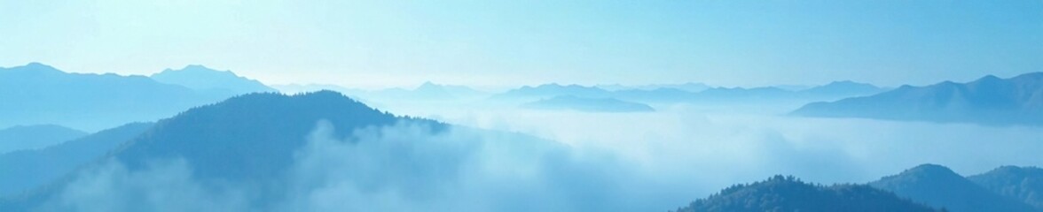 Soft white mist disperses in the clear blue atmosphere, scenery, blue, serene