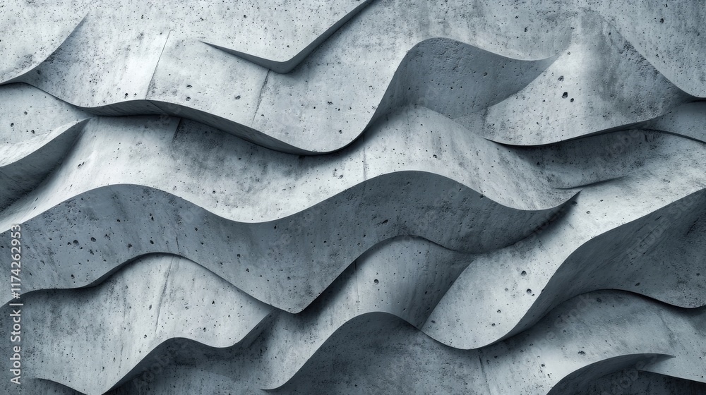 Aufkleber textured concrete wall with wavy patterns ideal for modern design presentations and backgrounds