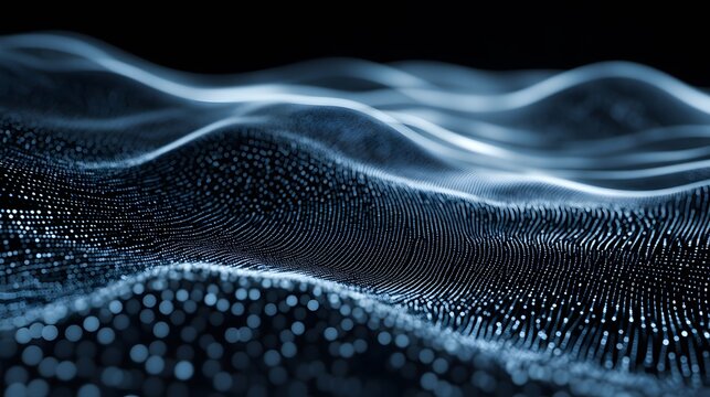 Abstract technology background features a digital brainwave interface created by intricate binary code, offering a high-tech perspective of the digital world 