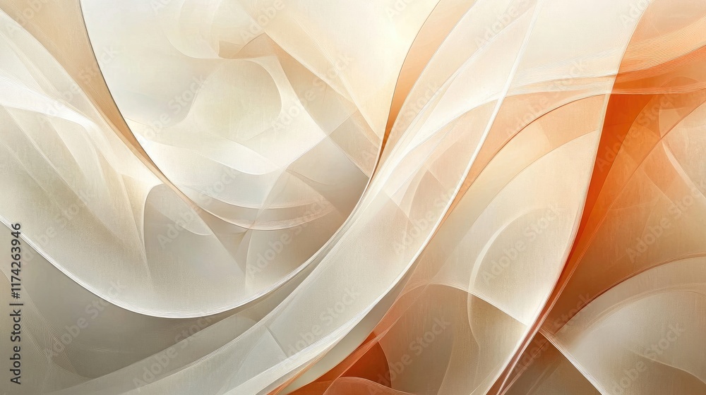 Poster soft elegant abstract fabric waves in warm tones ideal for contemporary design and modern art backgr
