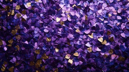 Fototapeta premium Vibrant Purple and Gold Confetti Texture Perfect for Celebrations and Festive Designs