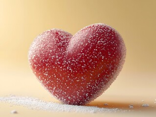 Fototapeta premium Sumptuous Heart Shaped Confection with Raspberry Ganache and Powdered Sugar