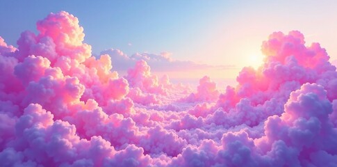 Pink and purple hues mix as clouds blend into each other, pastel, watercolor, whimsical