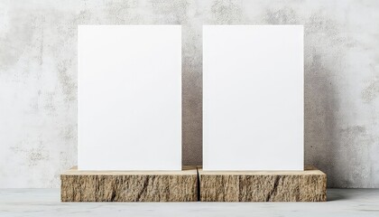 Horizontal blank business card and concrete block