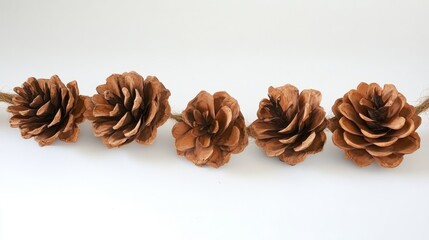 Obraz premium Pinecone Garland: Fresh or artificial pinecones on twine