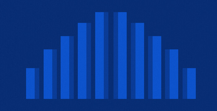 Graph with blue arrow to report increase or decrease in sales