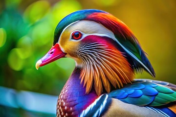 Candid wildlife shot: a striking blue avian hybrid, its unusual duck bill a captivating detail.