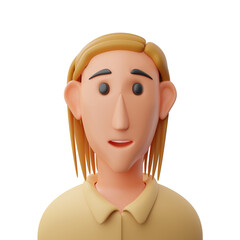 Beautiful woman avatar 3d illustration